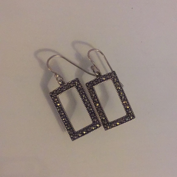 Jewelry - 925 Sterling Silver Rectangle Dangle Earrings